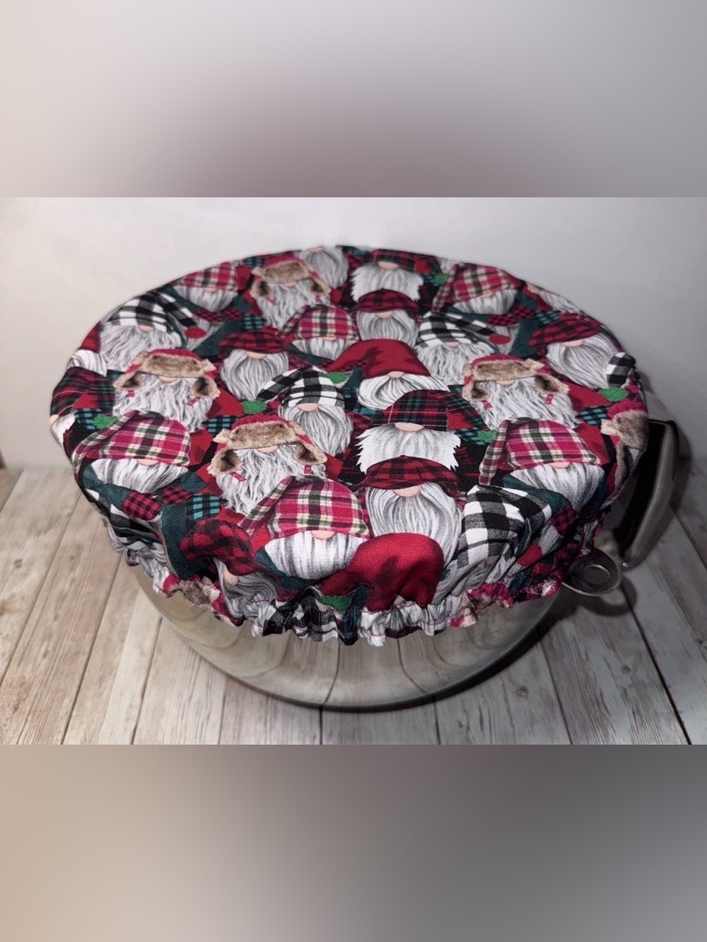 Gnome Holiday Christmas Reversible KitchenAid Mixer Mixing Bowl Cover Baking